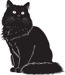 Black cat sitting and looking around with curiosity © Abul_Kashem