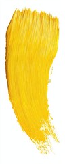 Vivid yellow brush stroke with visible texture, slightly curved shape