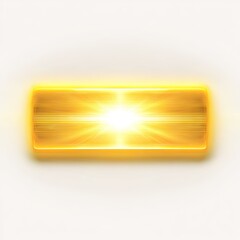 Rectangular bright yellow light beam against white background with central glow