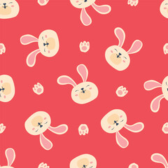 seamless pattern with rabbits