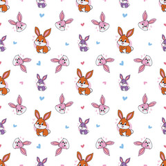 seamless background with rabbit
