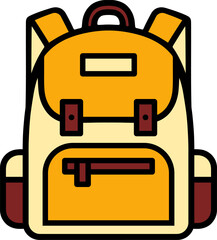 School Backpack and Educational Vector Icon