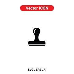 Vector icon of a rubber stamp standing still with a formal, official aesthetic