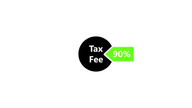 Pie chart illustrating tax fee distribution with green segment highlighting portion of total