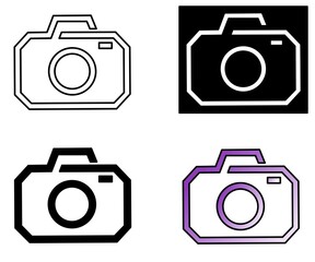 Set camera icon vector on white background,set simple camera icon image,camera icon stock vector,set camera icon illustration ,set icon camera vector 