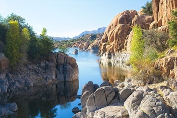 The amazing rocks of the Granite Dells and Watson Lake, Prescott, Arizona. © Jeff