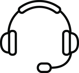 Headset icon with microphone for customer service and communication vector illustration isolated on white background