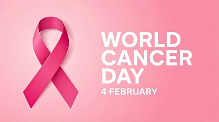 World cancer day awareness pink ribbon background

