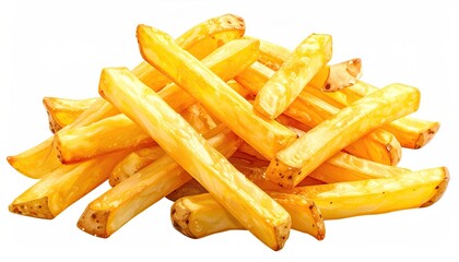 Golden, crispy fried potato sticks in a delicious pile