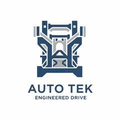 Automotive Engine Parts Logo Design for Auto Tek.