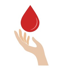 A hand donation blood icon vector,hand holding a droop of blood image,hand donate blood icon vector,one hand donation blood illustration 