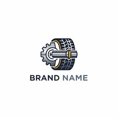 Automotive gear and tire logo design template.