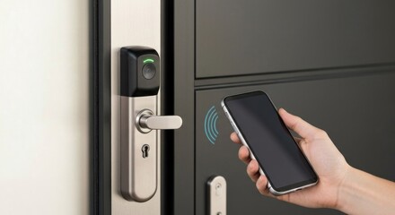 Modern smart door lock with a smart phone