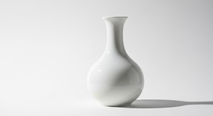 Simple white vase on a plain background