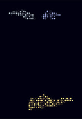 United States Virgin Islands, shape of the country build of colored cells. Digital style map of the United States Virgin Islands on dark background. Small size rounded square blocks.