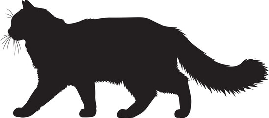 Black cat silhouette walking © Rulia