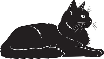 Black cat lying down and looking away © Rulia