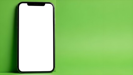 Smartphone Mockup on a Green Background