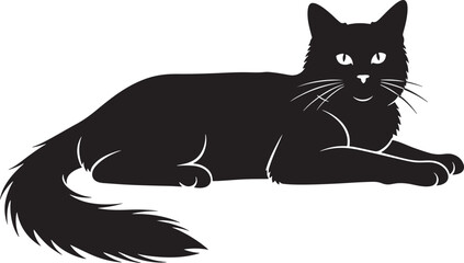 Black cat lying down with white eyes © Rulia