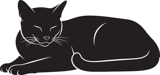 Cat lying down with eyes closed © Rulia