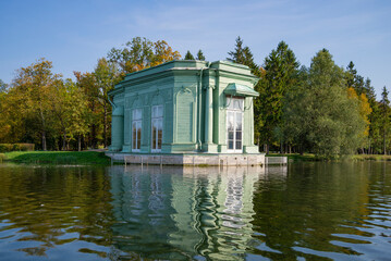 The ancient Venus Pavilion on a sunny September day. Gatchina Palace Park