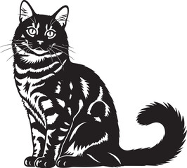 Beautiful black cat sitting and looking at camera © Rulia