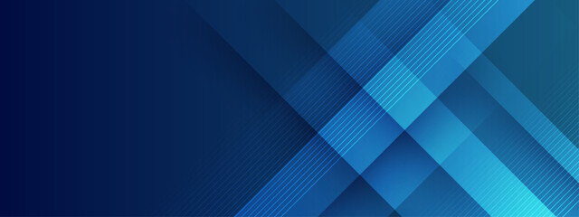 Obraz premium Blue abstract background with overlapping diagonal stripes
