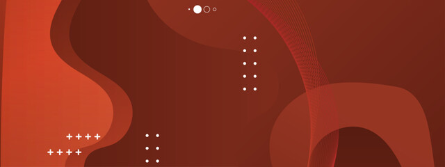 Obraz premium Auburn vector features wavy layers lines circles and plus signs