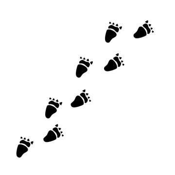 Cartoon dinosaur footprint tracks 