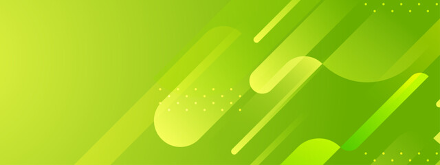 Green abstract background with rounded shapes and diagonal lines