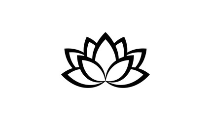 Fototapeta premium Elegant Black Lotus Flower Icon Design Minimalist Symbol of Peace and Purity