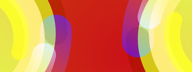 Obraz premium Abstract overlapping shapes of yellow red and purple hues