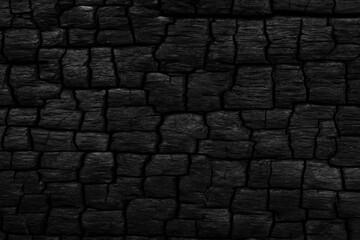 Burnt Charcoal Wood Texture with Cracked Pattern