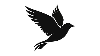 Obraz premium A minimalist line art illustration of a bird with outstretched wings in flight against a plain background, symbolizing freedom and grace.