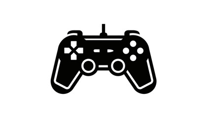 Iconic Video Game Controller Silhouette on a Clean White Background