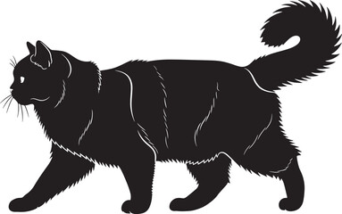 Black cat walking on white background © Rulia