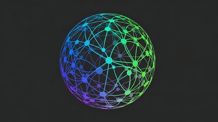 A mesmerizing digital illustration of a glowing global network sphere with interconnected dots and lines, representing worldwide communication and data technology on a dark background.