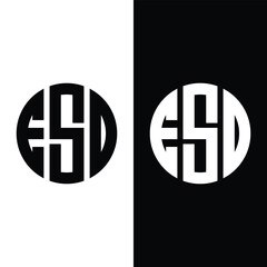 Obraz premium Letter ESD Circle Monogram Logo Design Vector Stock Vector.