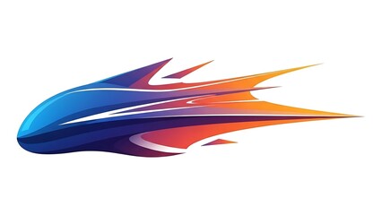 A dynamic abstract illustration depicts a sleek, futuristic object or vehicle in motion, conveying incredible speed and advanced technology.
