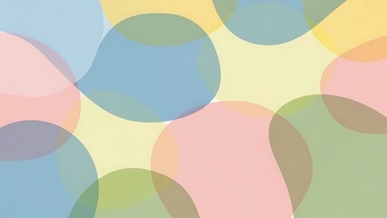 A soft and colorful background with large, translucent pastel blobs overlapping each other to create a gentle, organic pattern.
