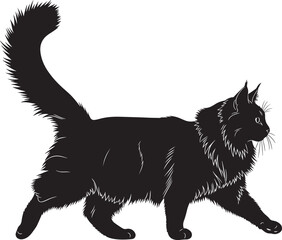 Black cat walking with tail up © Rulia