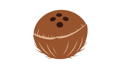 A simple illustrative icon of a ripe brown coconut on a white background for diverse design uses
