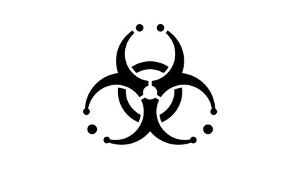 Black biohazard symbol isolated on a white background a warning sign