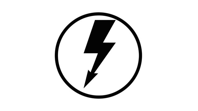 Black lightning bolt symbol inside a circle representing high voltage warning
