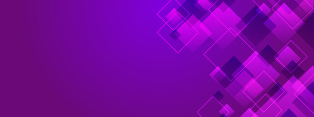 Purple background with pink and purple squares. Perfect for website banners, social media posts, and digital marketing materials