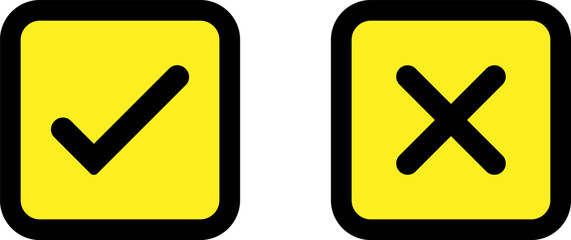 Obraz premium Check and cross markers