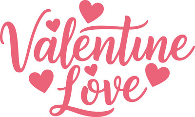 Fototapeta premium Happy Valentine's day Valentine Love Typography Vector Illustration with Hearts