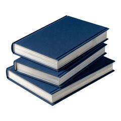 Stack of blue books isolated on transparent background