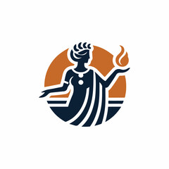 Greek Hestia Hearth Goddess Logo