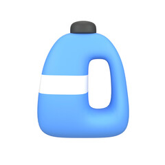 3D Render Blue Detergent Plastic Bottle